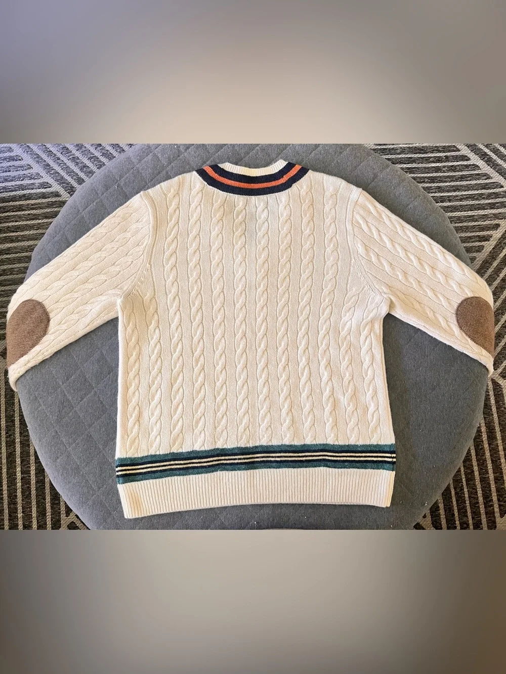 POLO Ralph Lauren XL Wool Cashmere Blend Cricket Cable Knit Sweater Orig $350